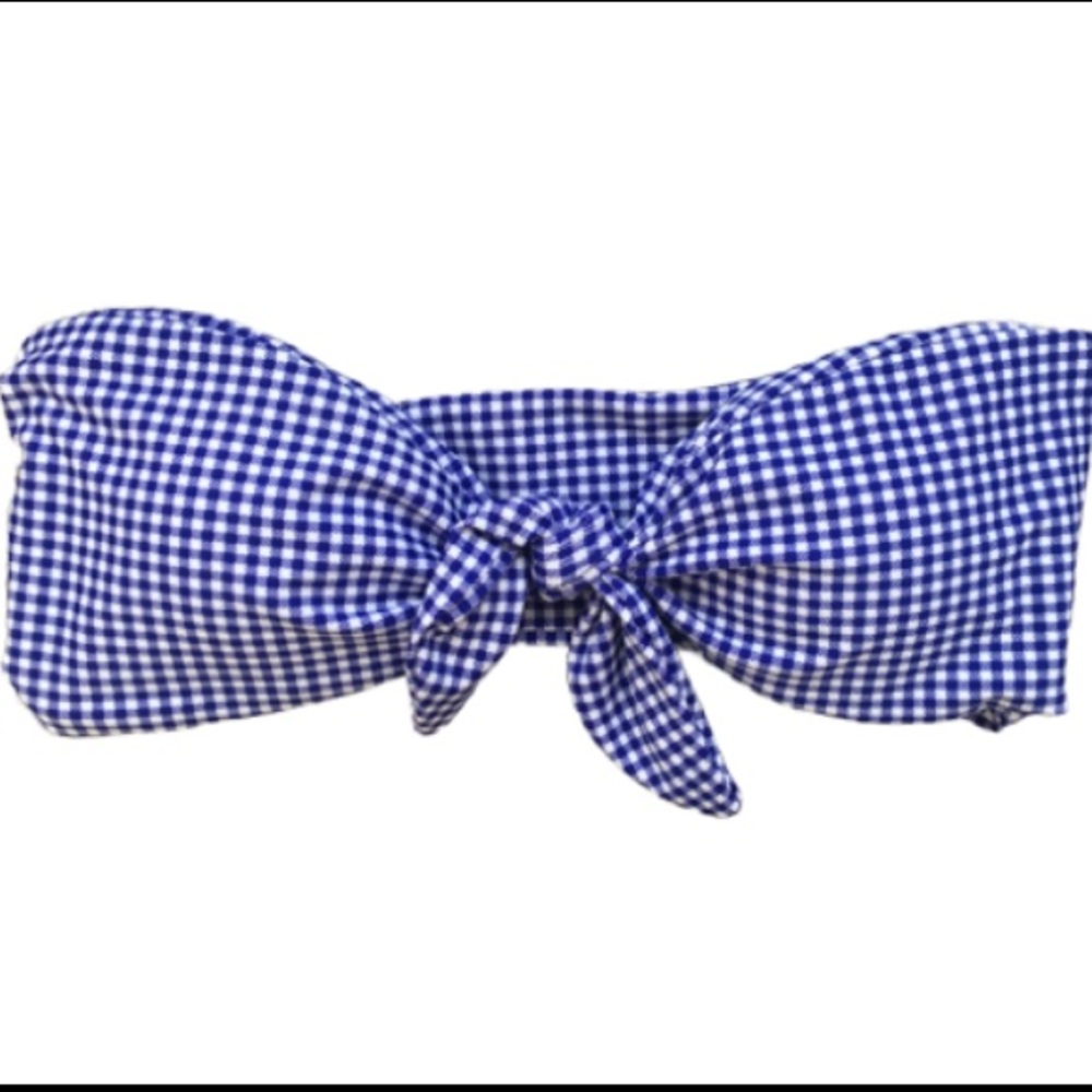 Gingham print bikini tie up top